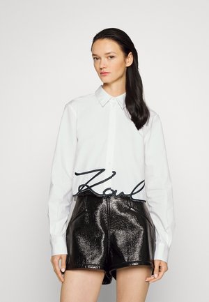 CROPPED SIGNATURE - Button-down blouse - white