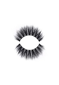 Svarta fejkfransar med en spöklik design, som har varierande längd på fibrerna för volym och ett rundat, flexibelt svart band för enkel applicering.