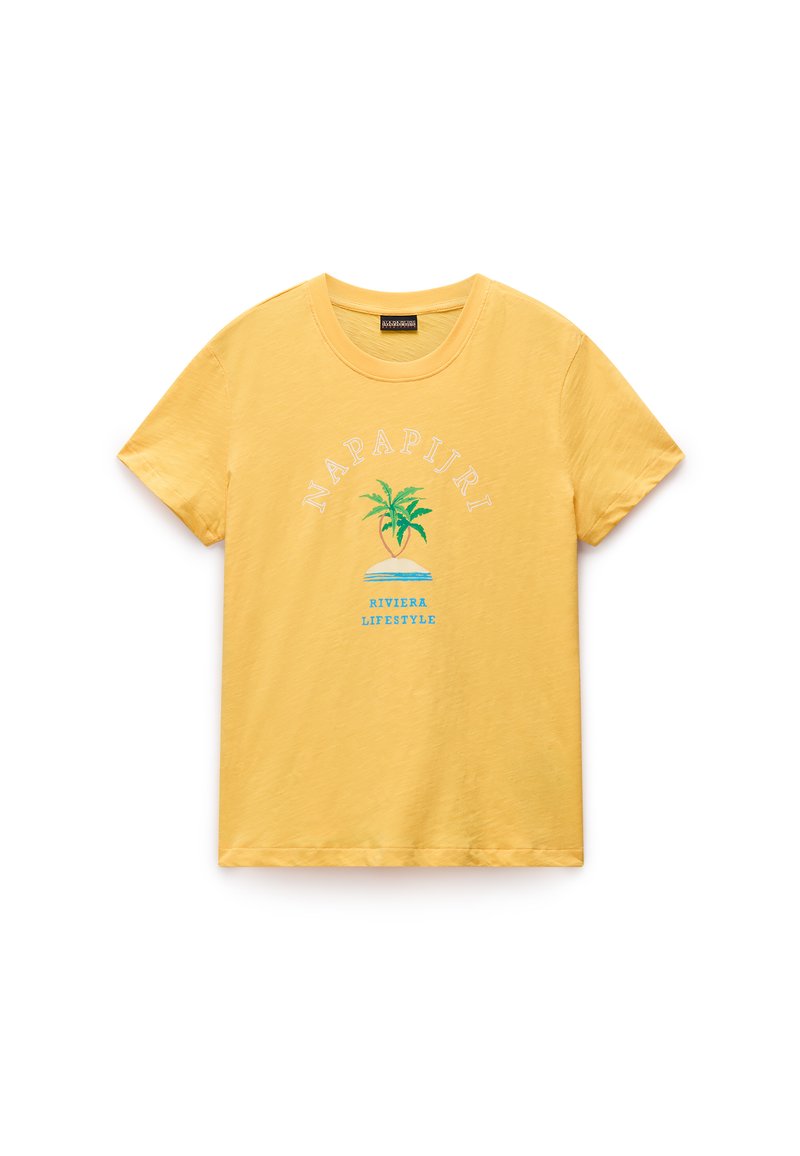 Napapijri T-shirt print geel Napapijri T-shirt print geel
