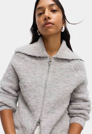 BOUCLE ZIP UP COLLAR  - Cardigan - mid grey