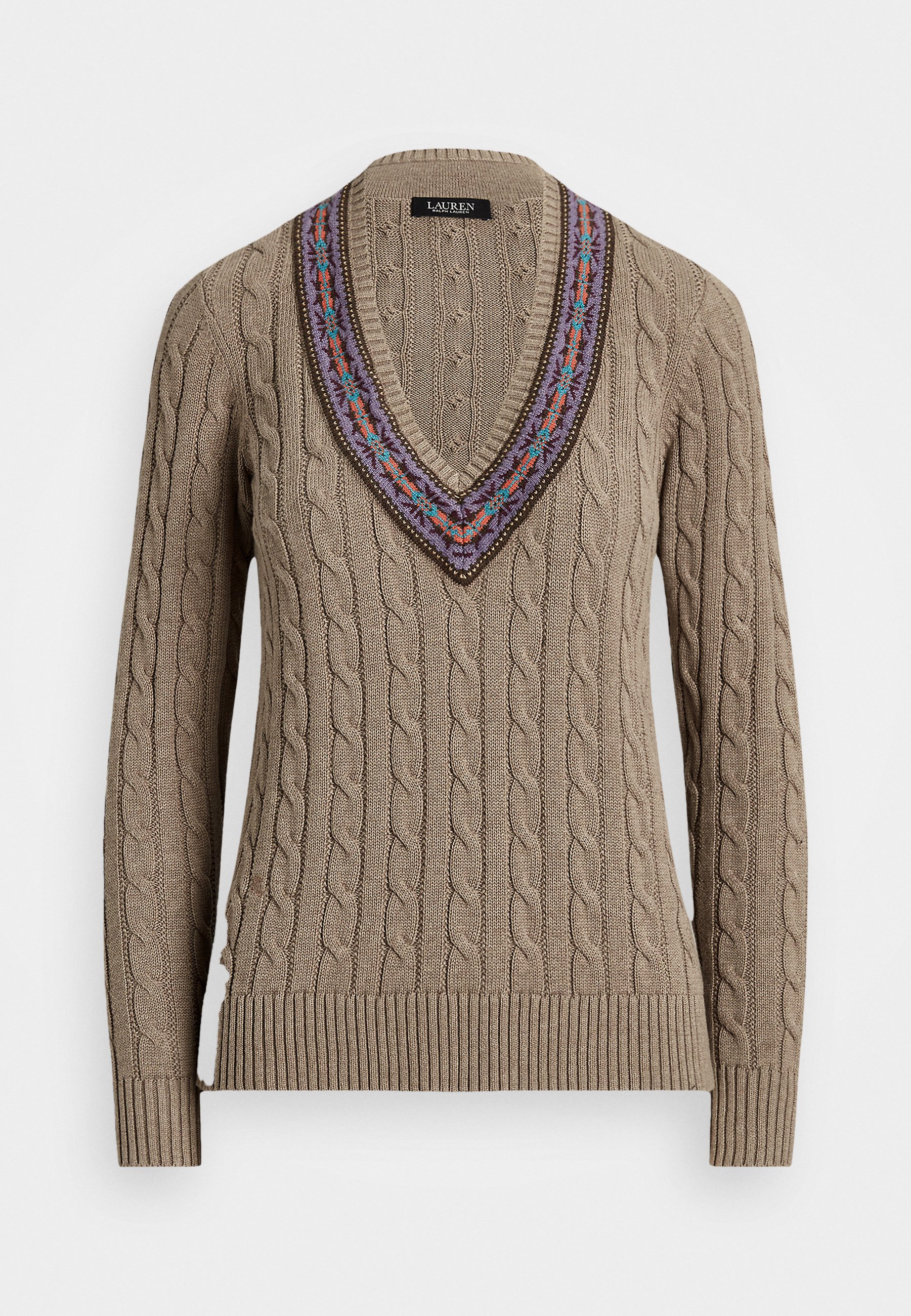 Lauren by Ralph Lauren Meren Cable-Knit Cricket Sweater - Beige