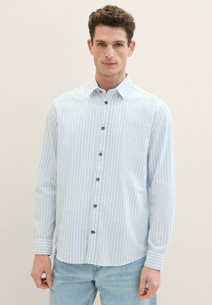 TOM TAILOR MIT STREIFENMUSTER - Shirt - blue white dobby stripe