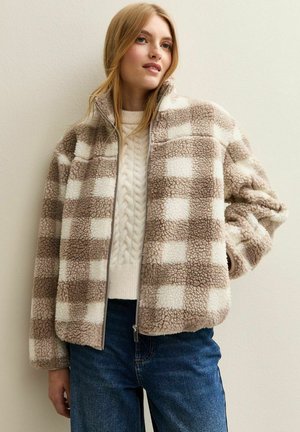 CHECKED BORG  - Fleecejas - off white