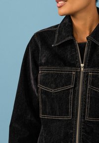 Next ZIP FRONT - REGULAR FIT - Denim jacket - navy blue flocked