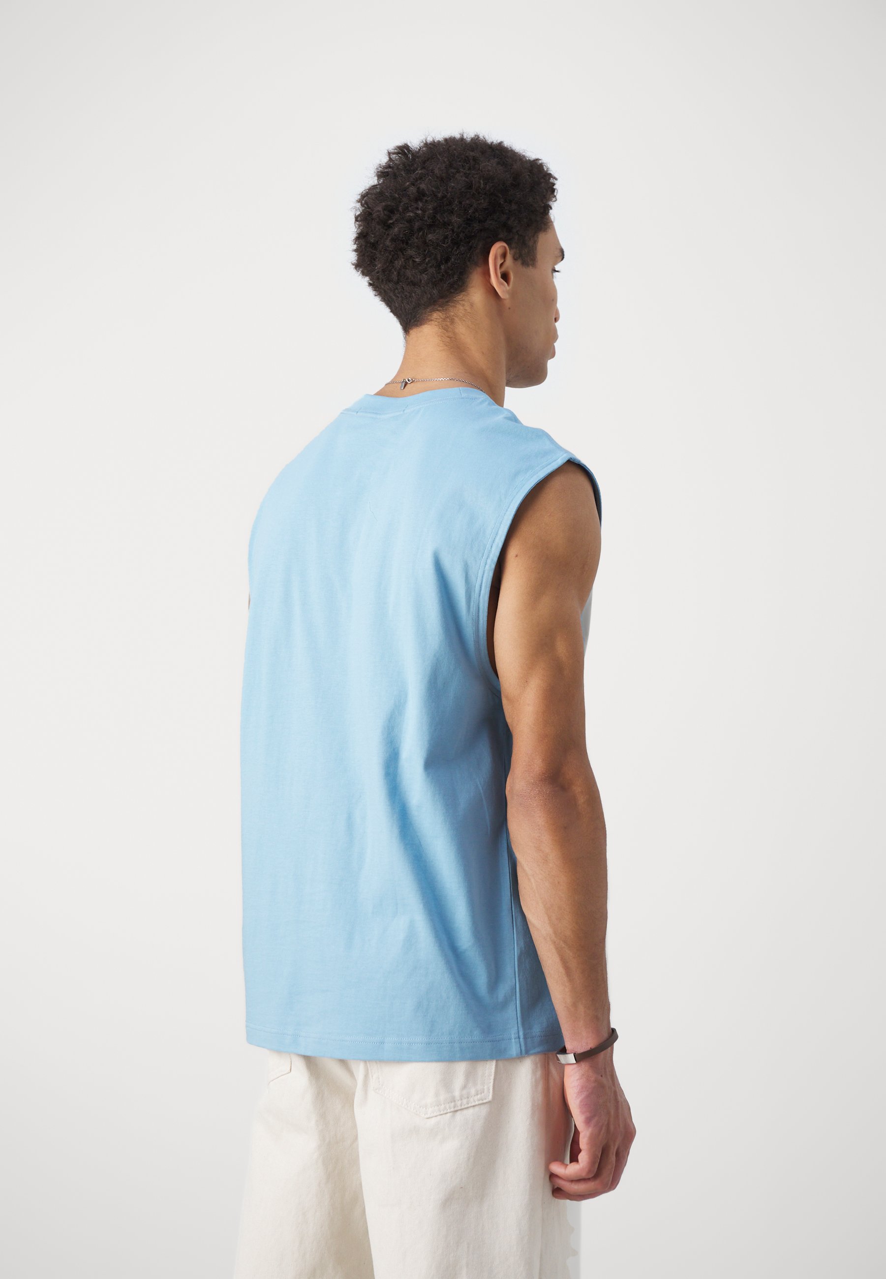 【  Jeans】monologo sleeveless t-shirt in blue Calvin Klein Jeans MONOLOGO SLEEVELESS TEE - Top - dusk blue
