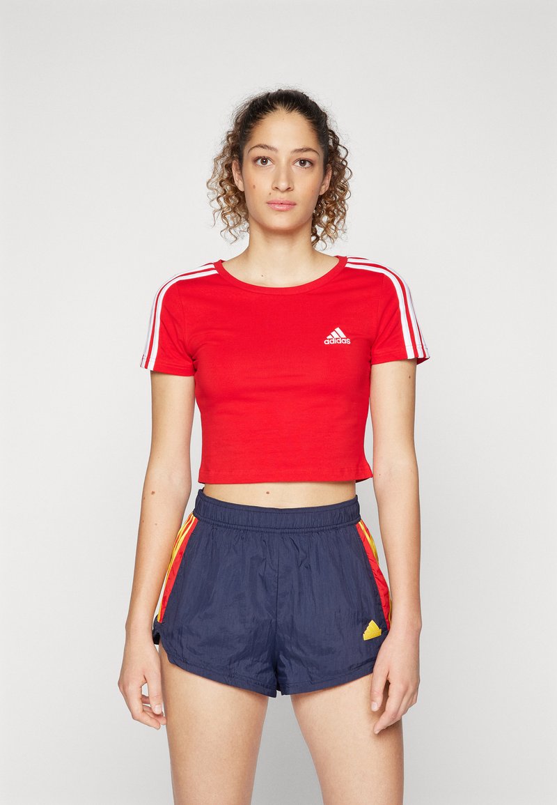 adidas Sportswear ESSENTIALS 3 STRIPES BABY - Potiskana majica - better scarlet