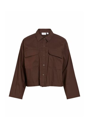 VILA, SHIRT VIREYANI LONG SLEEVED - Chemisier - coffee bean