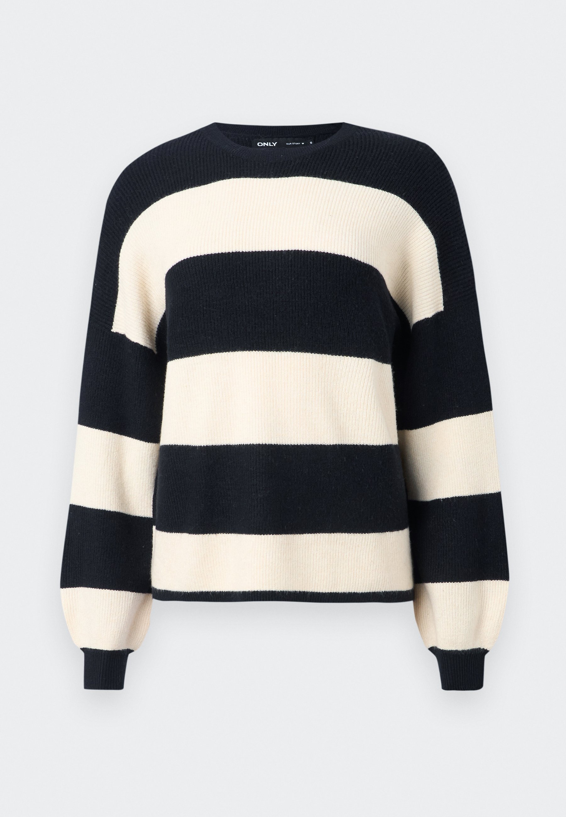 【doublet】STRIPE OVERSIZE PULLOVER 23aw ONLY Jumper - black/white/gray melange/black - Zalando.co.uk