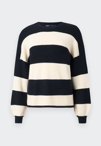 ONLATIA STRIPE - Jumper - black/white/gray melange