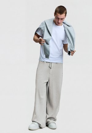 Bershka SUPER BAGGY WASHED  - Tréningruha alsók - light grey