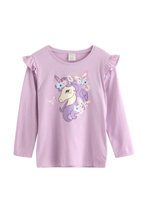 FRILL DETAIL UNICORN PRINT - Tops ar garām piedurknēm - light lilac