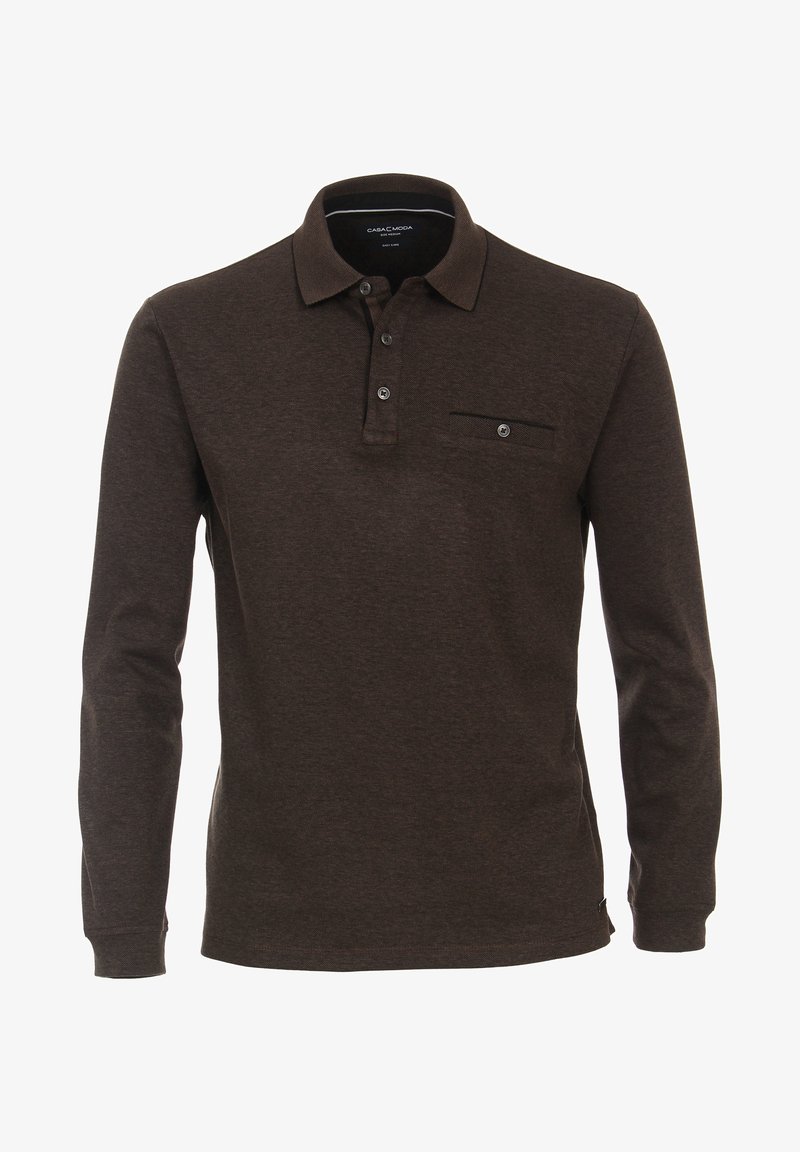 CASAMODA LANGARM GESTREIFT - Poloshirt - braun
