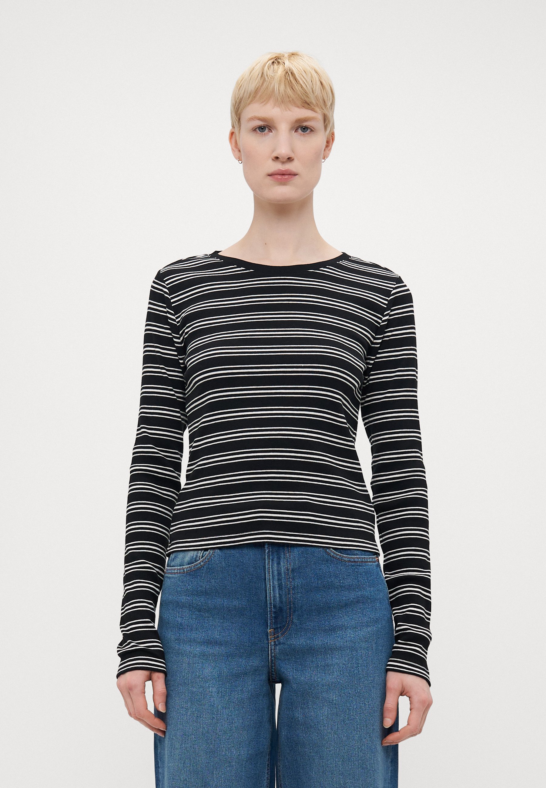 GAP PORTRAIT NECK - T-shirt à manches longues - black/noir