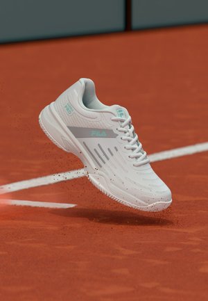 Fila SABBIA PRO WOMEN - Savikattega väljaku tennisejalatsid - white/ice green
