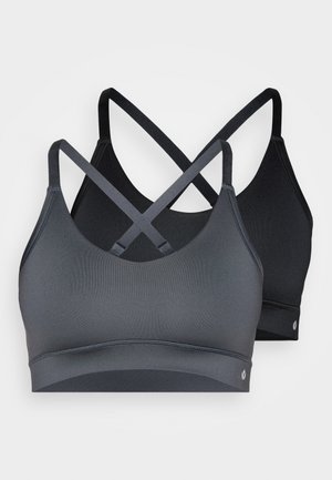 2 PACK - Lengvai krūtinę prilaikanti sportinė liemenėlė - black/dark grey