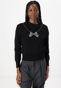 kate spade new york EMBELLISHED V NECK - Džemperis - black