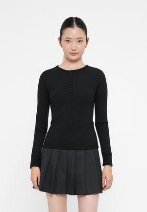 MOD HENLEY - T-shirt à manches longues - black