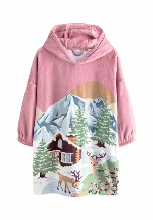 HOODED BLANKET - Morgonrock - pink blue