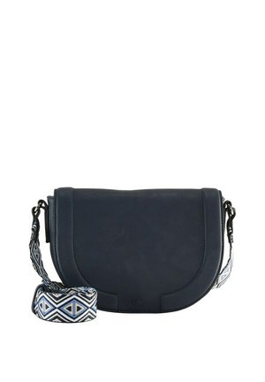 NANI MIT GEMUSTERTEM WEBRIEMEN - Cross body bag - dark blue