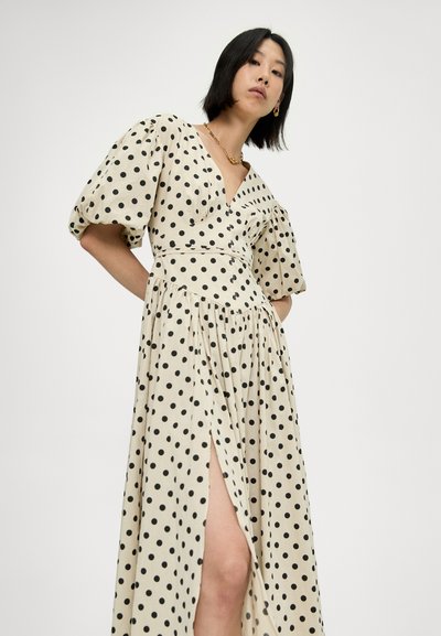Cinq à Sept POLKA DOT STASSIE DRESS - Denné šaty - gardenia/black