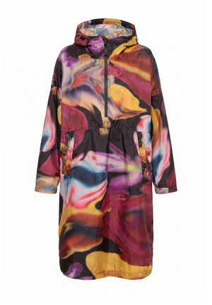 LAURASØN, FUNKTIONS-REGENCAPE, UNISEX, PRINT, KAPUZE - Parka - plum