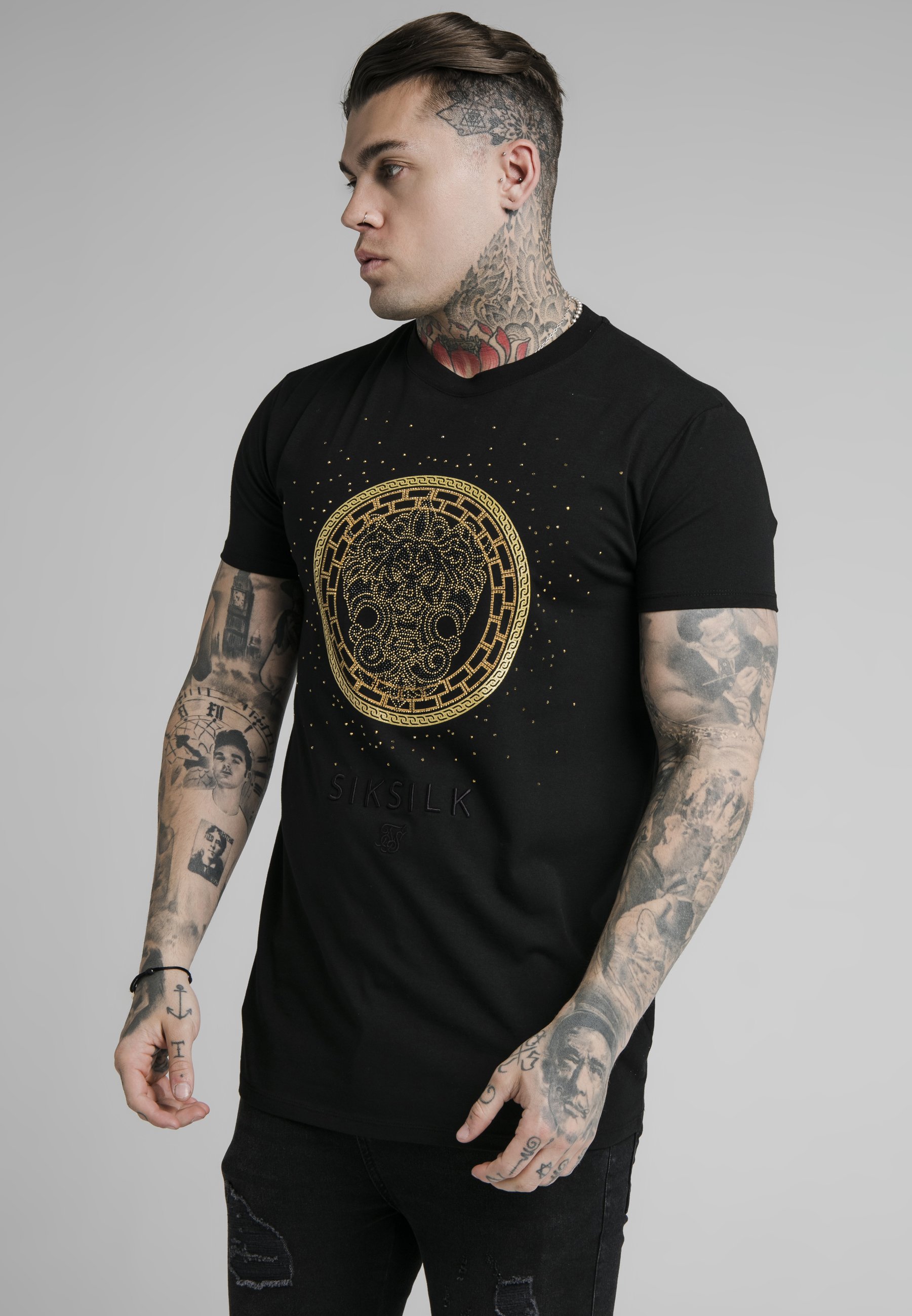 SIKSILK LION TEE - Camiseta estampada - black/negro - Zalando.es
