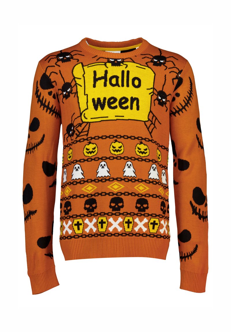 Maglione Halloween Bambino 100% Cotone – Fantasmi, Zucche E Scheletri, Età 1-7 Anni, Unisex