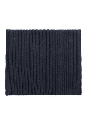 Navy blue ribbed fabric rectangular piece with a textured surface. Subtle specks visible throughout the material.