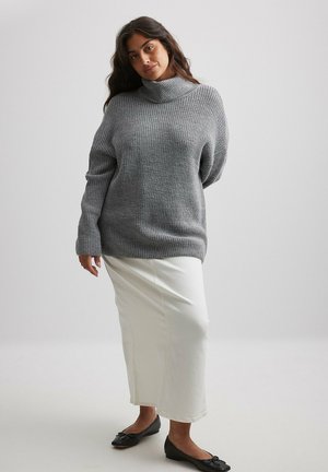 LANGER ROLLKRAGEN - Pullover - grey