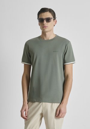Antony Morato REGULAR  FIT IN SOFT WITH CUFFS AND FOAM LOGO - T-shirt basic - green