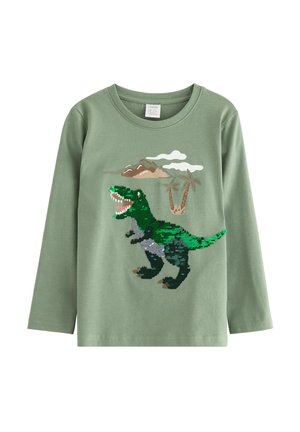 DINO FLIP SEQUIN - Langærmet T-shirt - light khaki