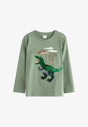 DINO FLIP SEQUIN - Bluză cu mânecă lungă - light khaki