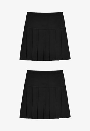 2 PACK PLEAT - Falda acampanada - black