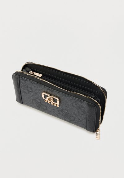 GUESS Alva SLG Zip Around Wallet L Brown Logo [203035] - Porte-monnaie Porte Monnaie Brun Foncé