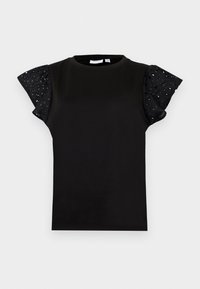 VILUCE O NECK FLOUNCE - Basic T-shirt - black beauty