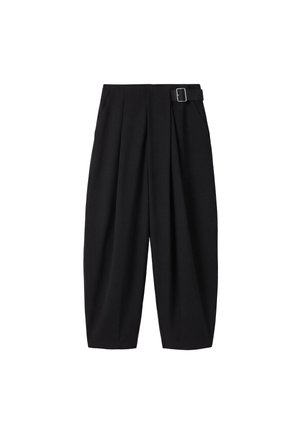 Stradivarius, DARTED SMART TROUSERS WITH BELT - Pantalon classique - black