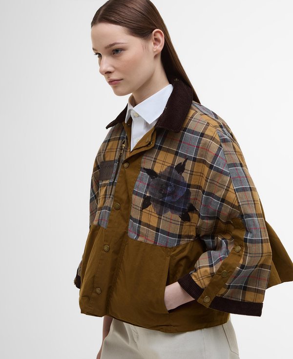 BARBOUR X ERDEM REVERSIBLE CLOVER SHOWERPROOF CAPE - Cape3