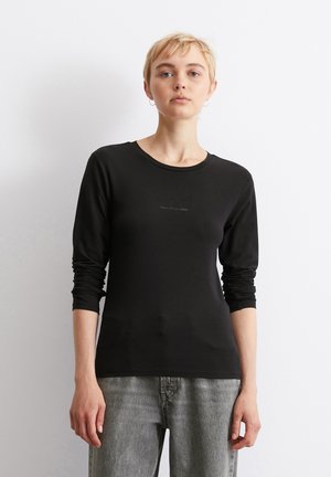 LOGO  - Tops ar garām piedurknēm - black