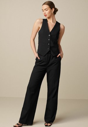 TAILORED STRETCH WIDE LEG - REGULAR FIT - Tygbyxor - black