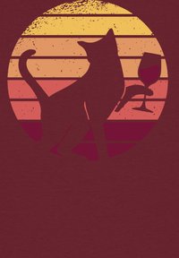 watapparel SUNSET KATZE - T-shirt imprimé - burgundy