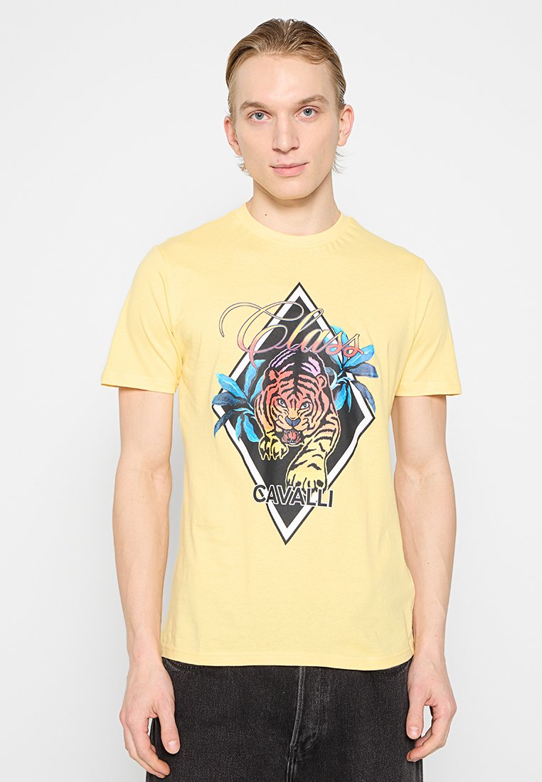 Cavalli Class T-shirt print geel Cavalli Class T-shirt print geel