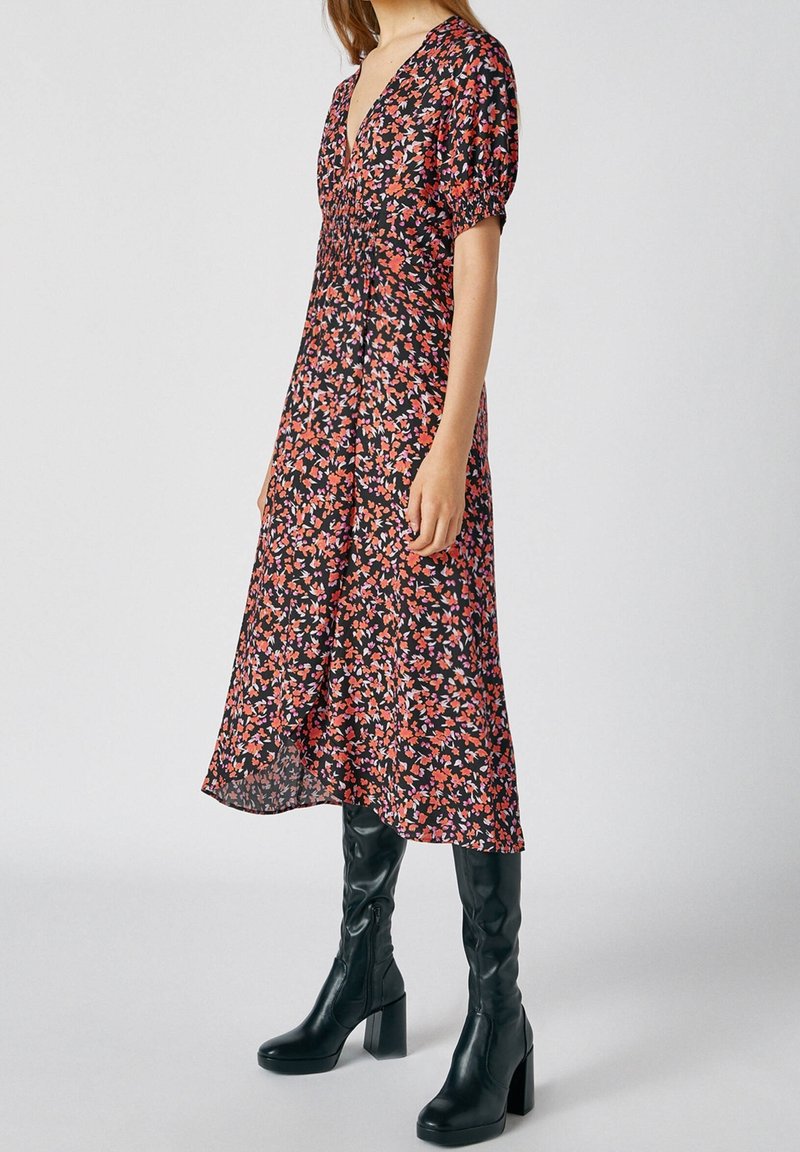 poplin lace midi dress Self-portrait - Blue Lace Collared Midi Dress