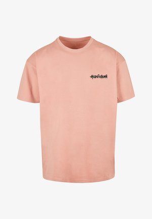 UNFOLLOW FRONT OVERSIZE - Nyomott mintás póló - amber