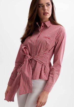 Guess BEDRUCKTES SCHLEIFENHEMD - Hemdbluse - rot