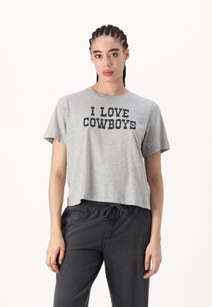 Vero Moda, VMMETTE COWBOY - T-shirt print - light grey