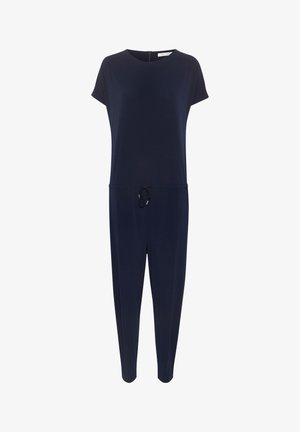 Tumed ülikond lühikeste varrukatega, ümmarguse kaelusega, stringiga vöökoha ja kahe esisegmendiga. Sile kangas, lõdva lõikega.