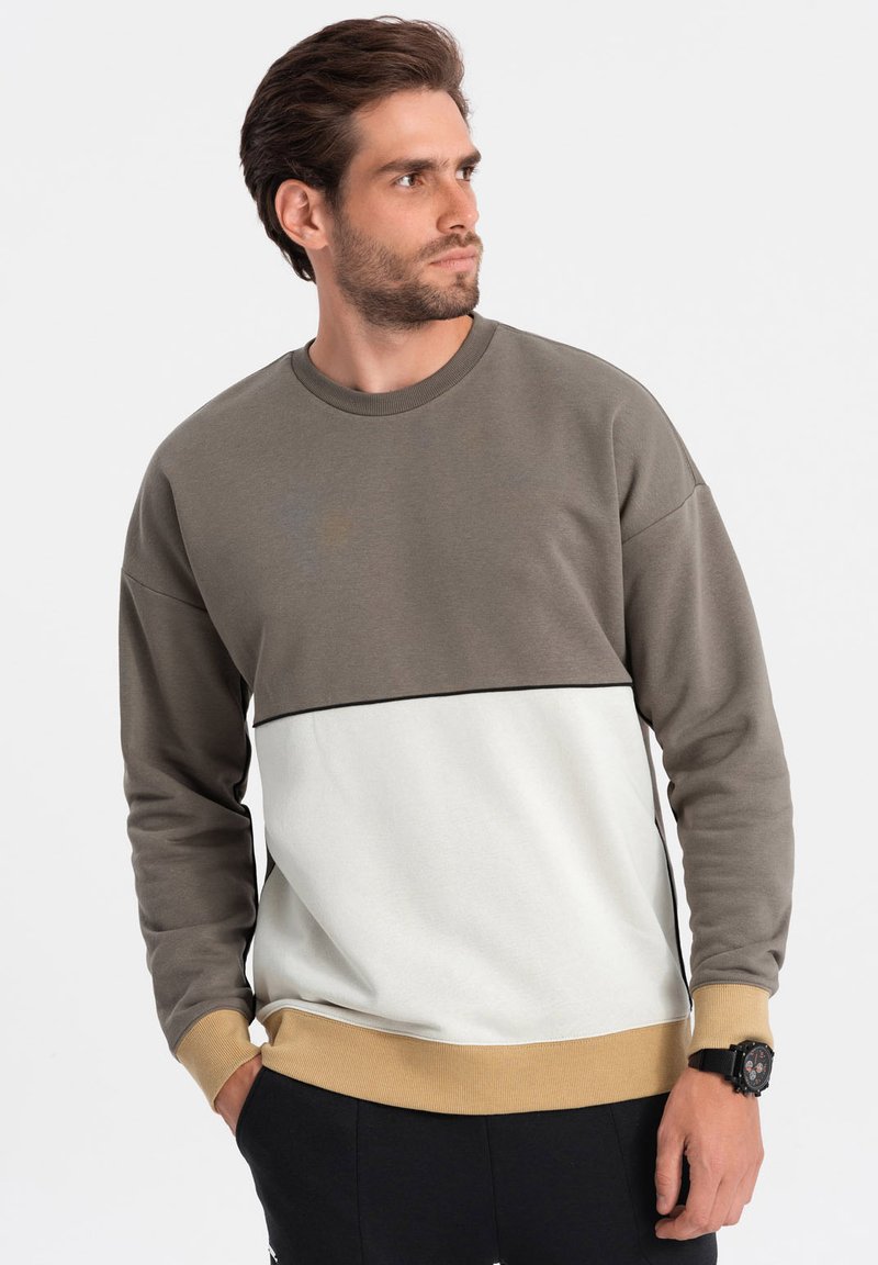 Ombre Sweatshirt - khaki white