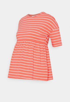 MLOTEA - T-shirt z nadrukiem - sugar coral/snow white