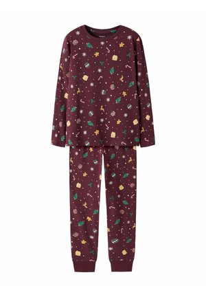 NKNVISMAS  SET - Pigiama - burgundy