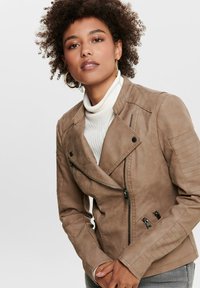 ONLY ONLAVA BIKER OTW NOOS - Faux leather jacket - woodsmoke